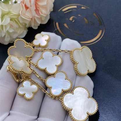 [kincade]CLOVER EARRINGS WHITE MOP 4 MOTIFS GOLD