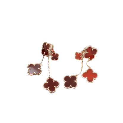 [kincade]CLOVER EARRINGS CARNELIAN 4 MOTIFS PINK GOLD