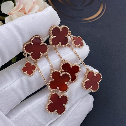 [kincade]CLOVER EARRINGS CARNELIAN 4 MOTIFS PINK GOLD