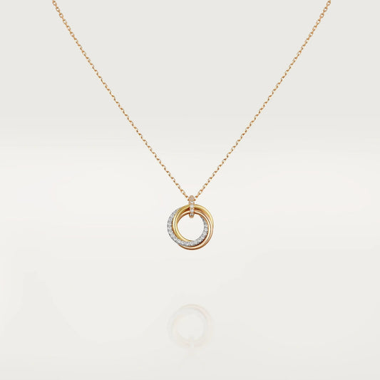 [kincade]TRINITY NECKLACE SILVER GOLD PINK GOLD DIAMONDS