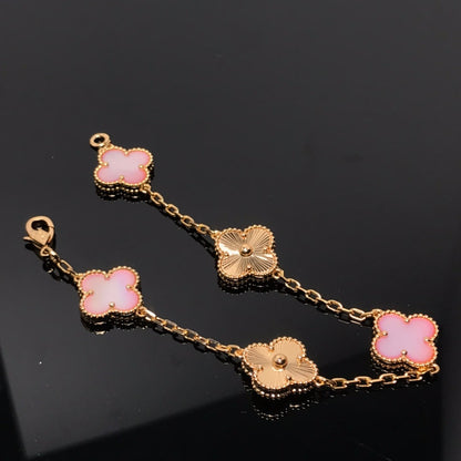 [kincade]CLOVER BRACELET 5 MOTIF PINK AND PINK GOLD