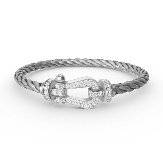 [kincade]FORCE LARGE HORSESHOE FULL DIAMOND BRACELET SILVER